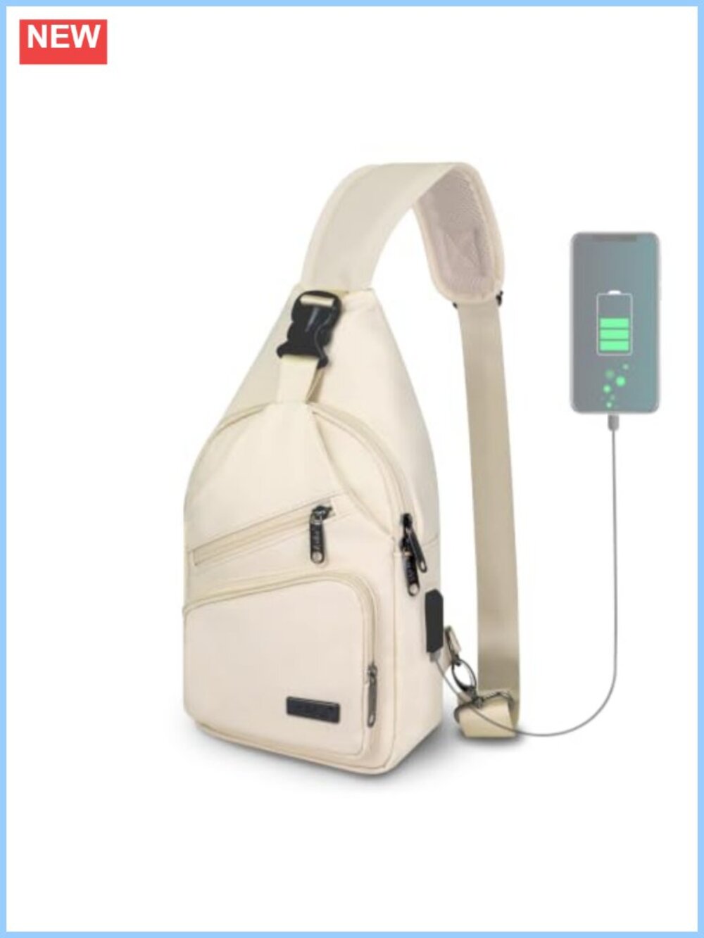 Crossbody Sling Bag Men Women Leather Shoulder Backpack Chest Daypack